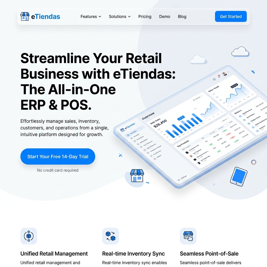 eTiendas Dashboard Mockup